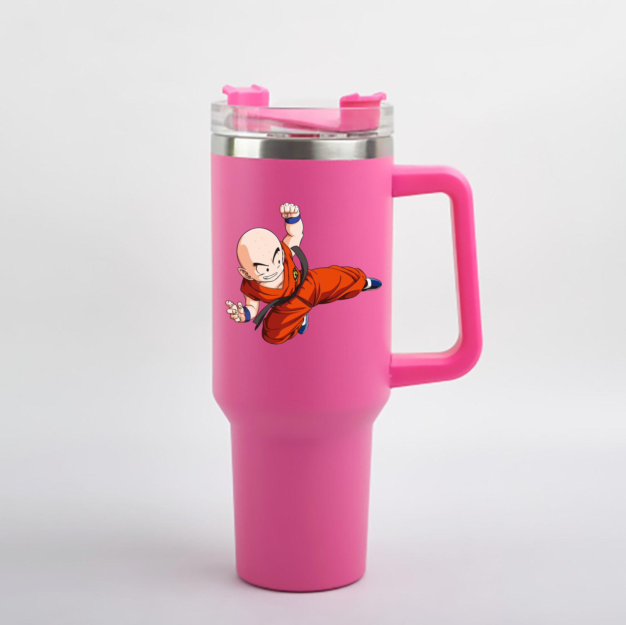 （画像用） ドラゴンボール クリリン DRAGON BALL krillin 1200mL車用タンブラー - クリスタルステッカー（プラスチックストロー付き）